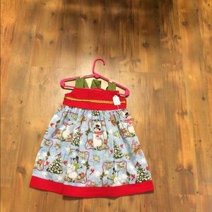 Red and green Christmas jumper.